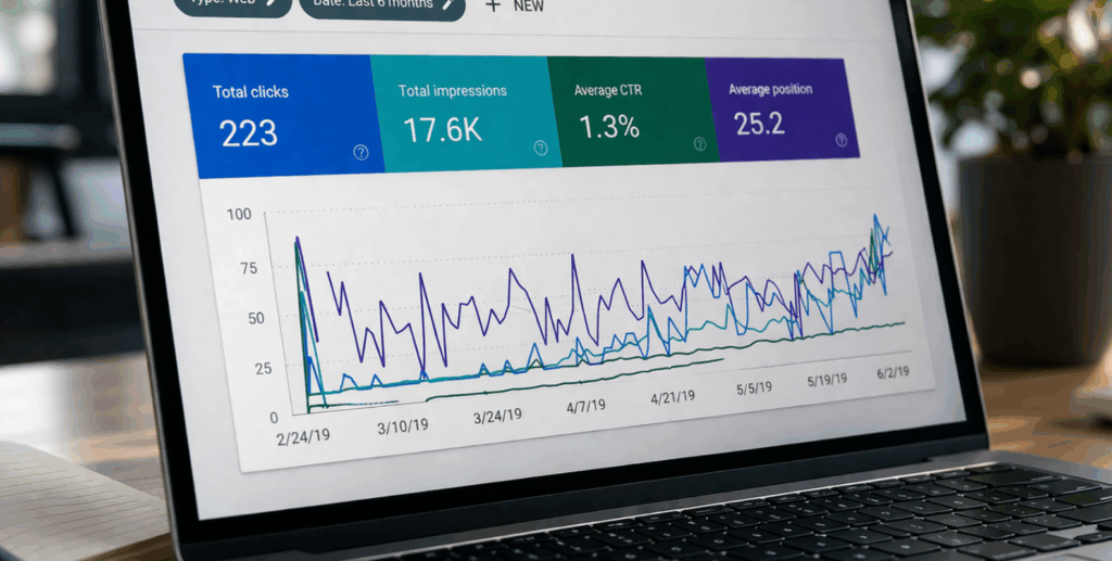 Laptop mit Google Ads Anwendung