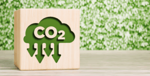 Bauklotz mit Wolke, CO2