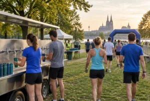 Culligan versorgt FIRMENPULS Neuss mit Wasser, Wasserspender beim Firmenlauf