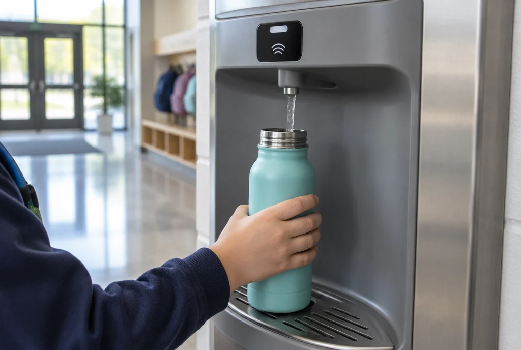 Wasserspender in der Schule, Trinkwasser für alle Klassen im Alltag
