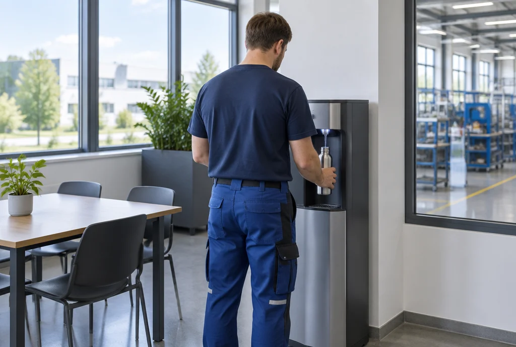 Wasserspender als Standgerät für Unternehmen im Einsatz