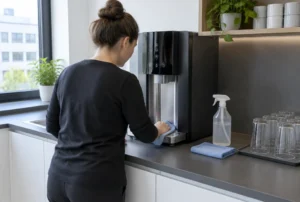 Reinigung Wasserspender im Betrieb, was täglich, regelmäßig und jährlich zu tun ist